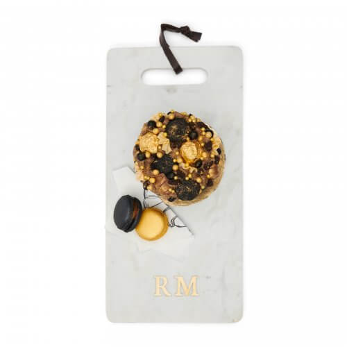 RM magic marble serving plate white