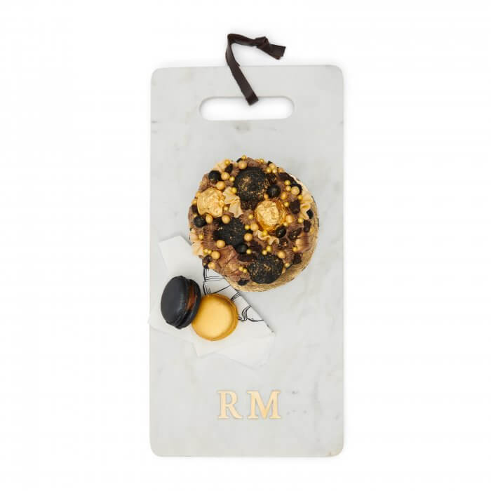 RM magic marble serving plate white