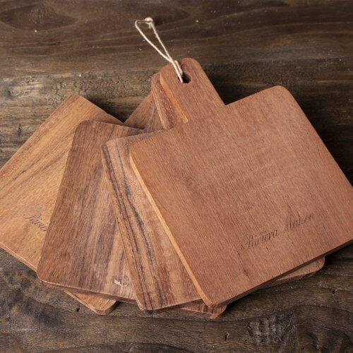 RM Cutting Board  Coasters 4pcs, Glasuntersetzer 4er Set