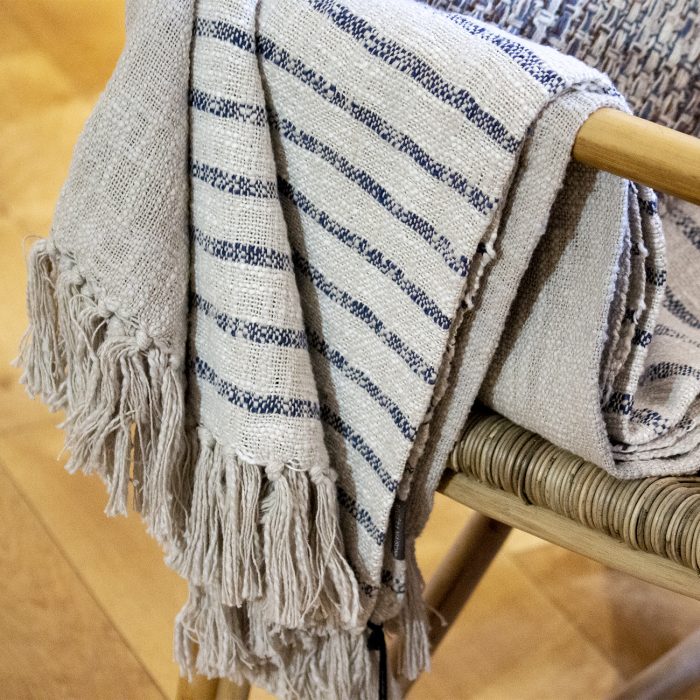 Riviera Maison Stripe Throw Sand 170 x 130